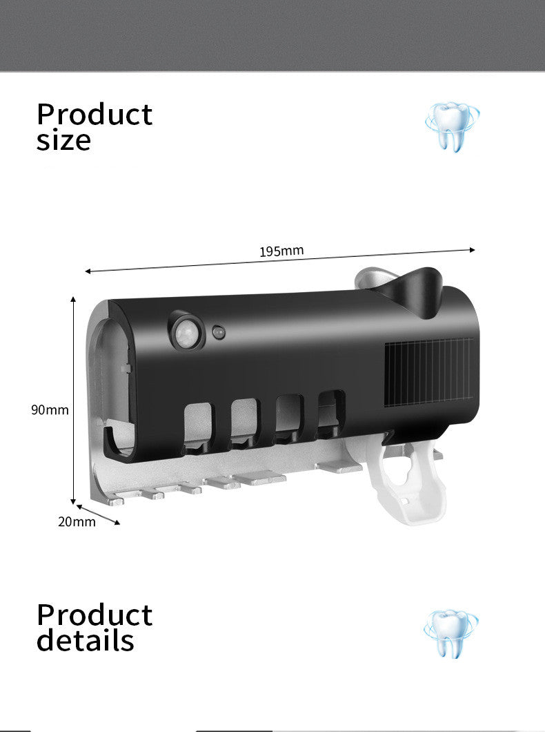 NEW Smart Sterilizing Wall-Mounted Toothbrush Holder with Ultraviolet Sterilization