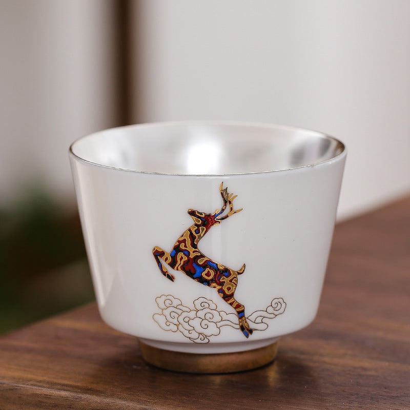 Enamelled Kung Fu Tea Bowl Enamelled Porcelain