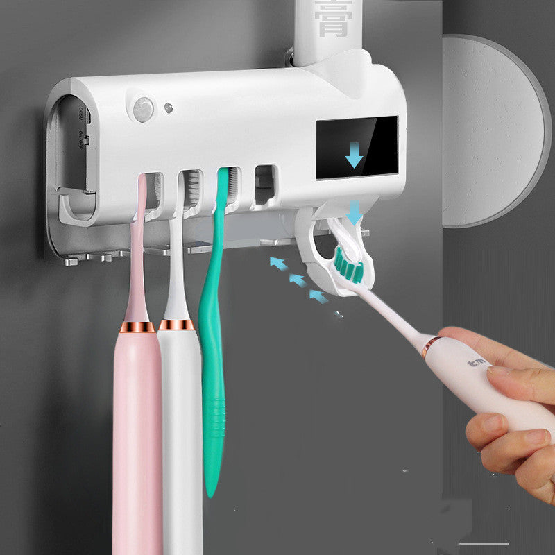 NEW Smart Sterilizing Wall-Mounted Toothbrush Holder with Ultraviolet Sterilization