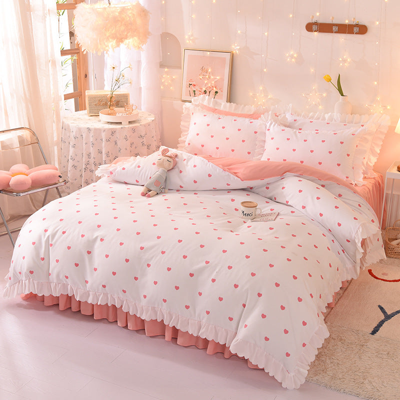 Princess Lace Style Brushed Four-Piece Comforter Set - Multiple Styles