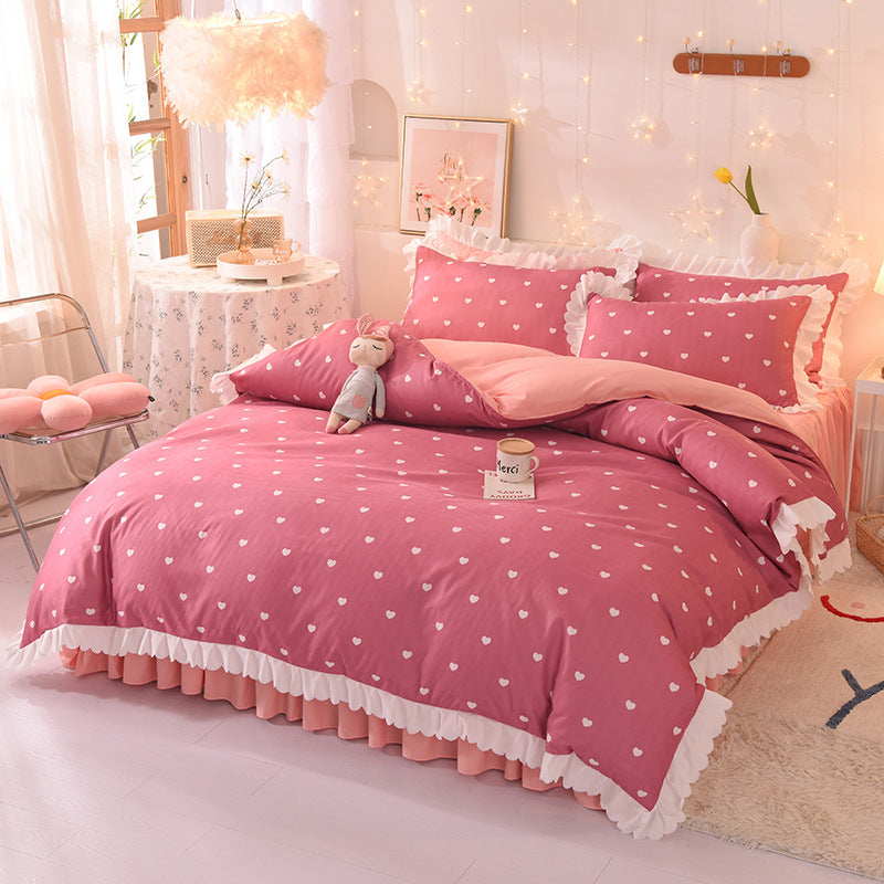 Princess Lace Style Brushed Four-Piece Comforter Set - Multiple Styles