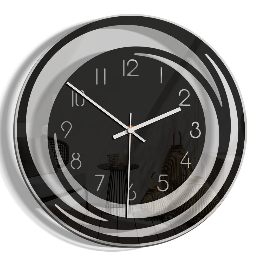 Black Minimalist Transparent Silent Clock