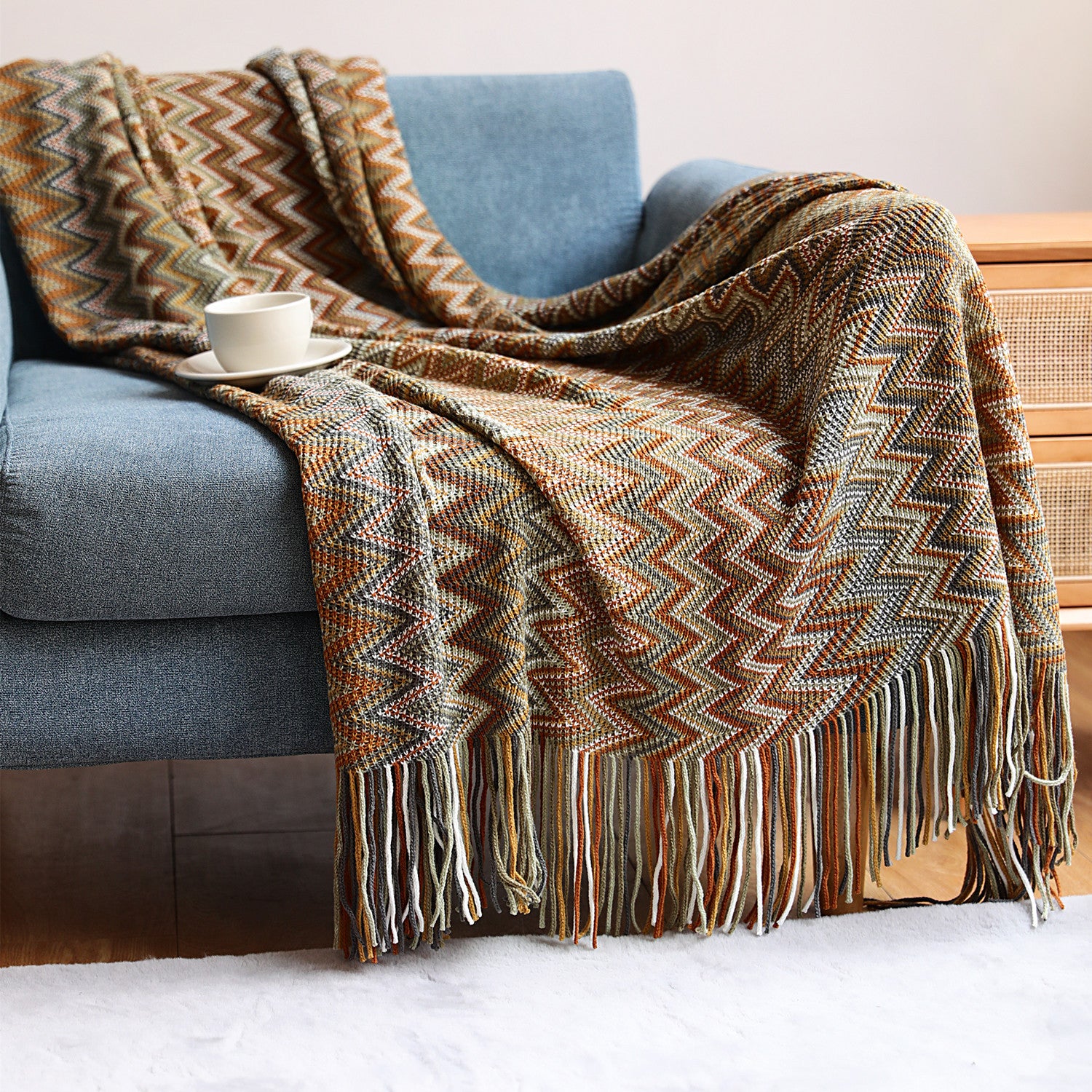 Bohemian Style Cross Border Knitted Sofa Blanket - Multiple Styles