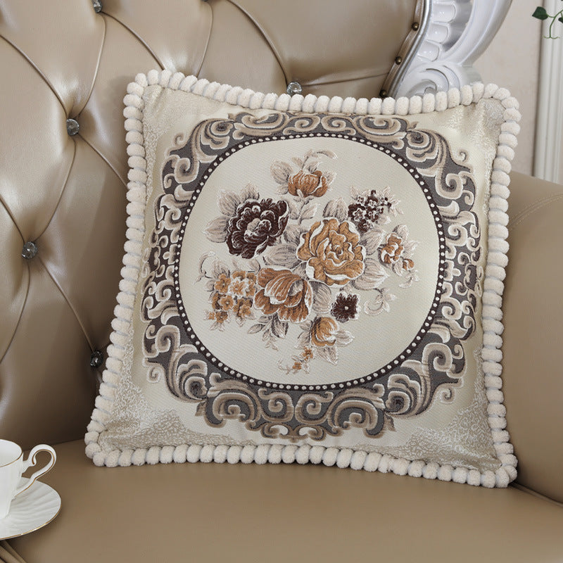 Embroidered Jacquard Fabric Pillow Cushion