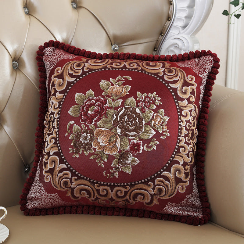 Embroidered Jacquard Fabric Pillow Cushion