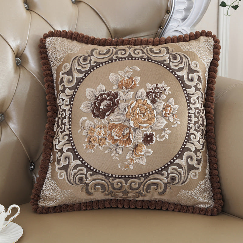 Embroidered Jacquard Fabric Pillow Cushion