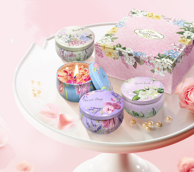 Fragrant Scented Candles- w/ Dried Flowers