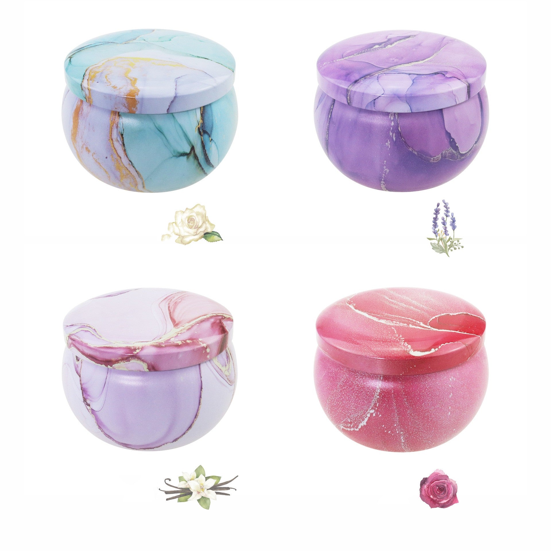 Fragrant Scented Candles- w/ Dried Flowers