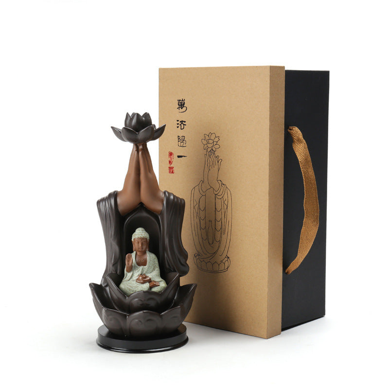 Ceramic Incense Burner - Buddha Three Holy Crafts