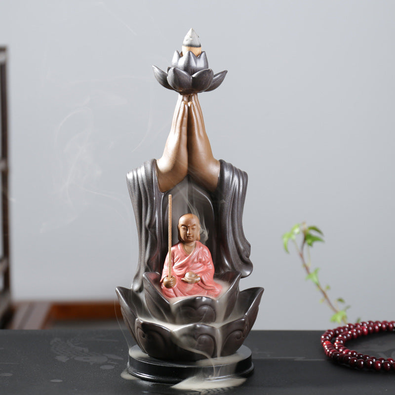 Ceramic Incense Burner - Buddha Three Holy Crafts