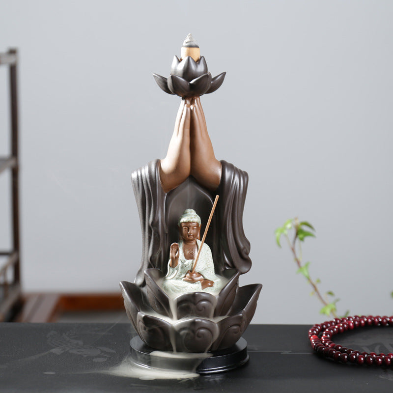 Ceramic Incense Burner - Buddha Three Holy Crafts