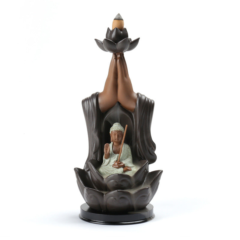 Ceramic Incense Burner - Buddha Three Holy Crafts