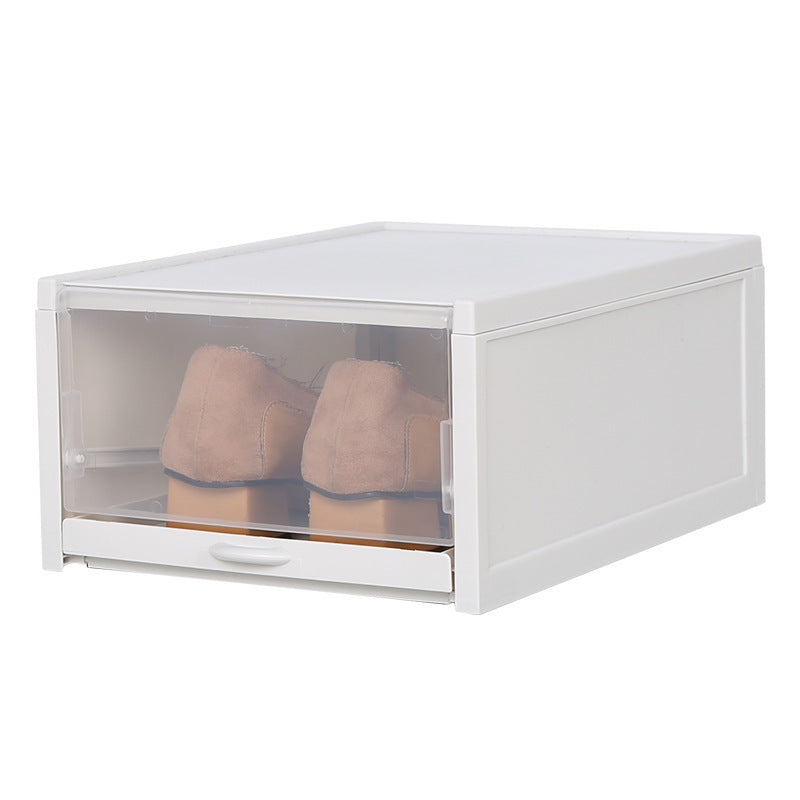 Dust-Proof Off-White Shoe Cabinet