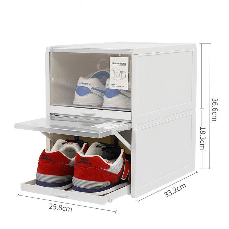 Dust-Proof Off-White Shoe Cabinet