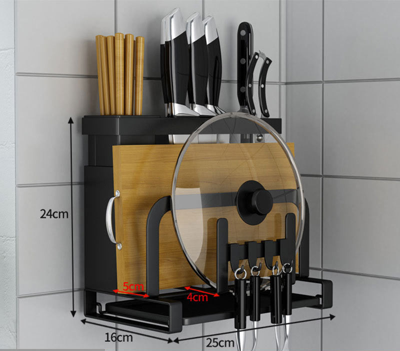 Multi-purpose Storage Rack for Pot Covers, Cutting Board, Chopsticks, Spoons, and more