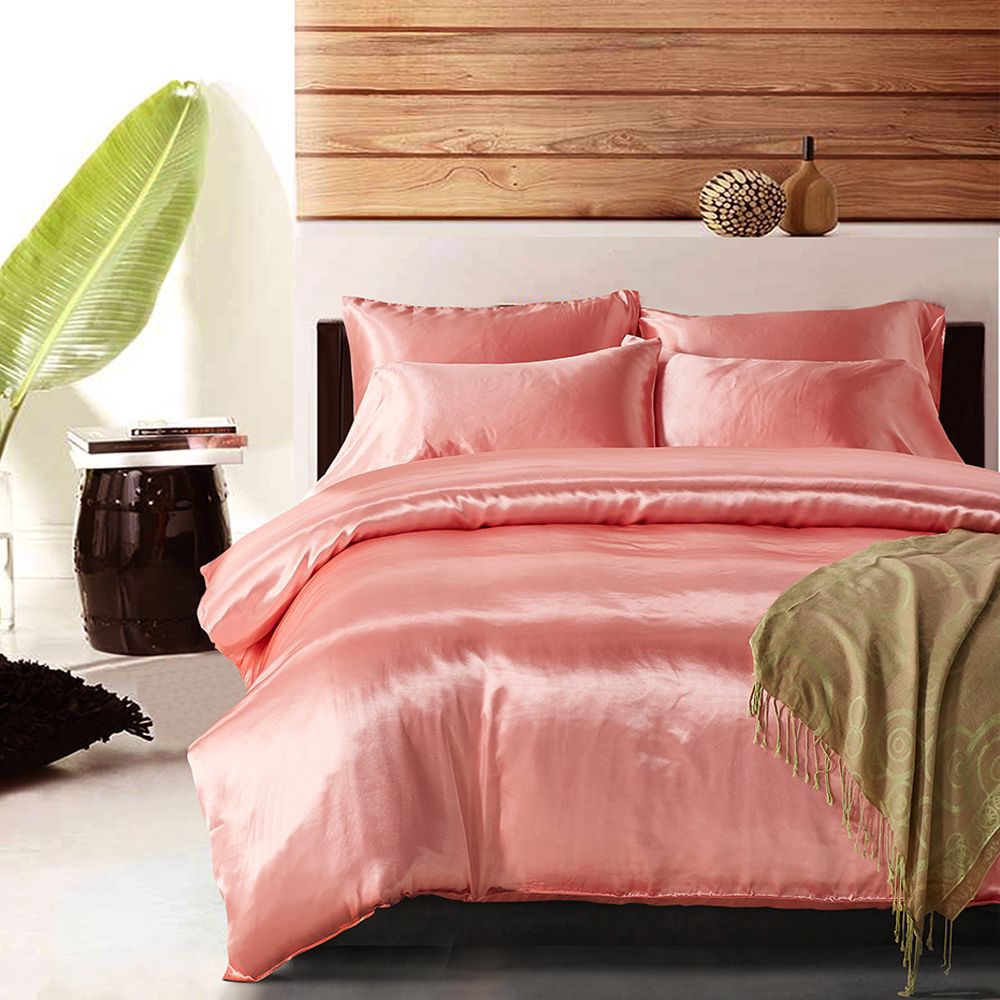 Luxury Silk Style Solid Color Comforter Bedding Set - Multiple Colors