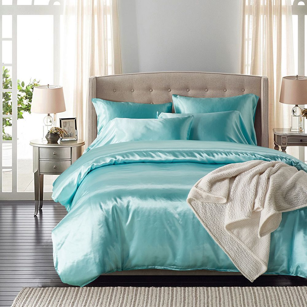 Luxury Silk Style Solid Color Comforter Bedding Set - Multiple Colors