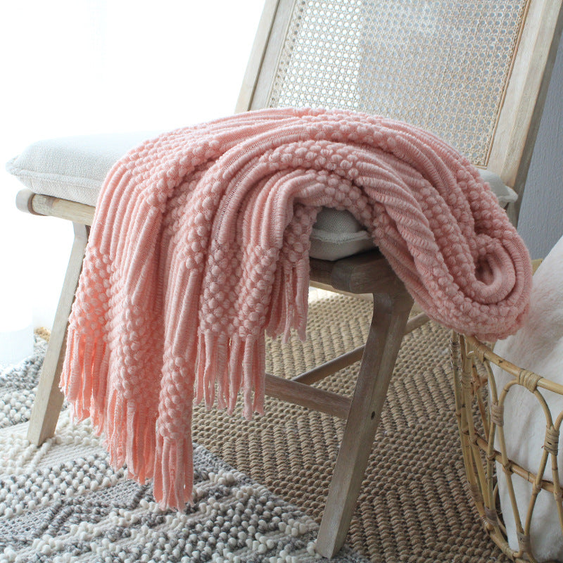 Nordic Woolen Bubble Knitted Sofa Blanket - 3 Colors