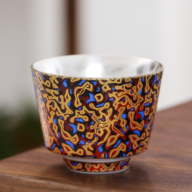 Enamelled Kung Fu Tea Bowl Enamelled Porcelain