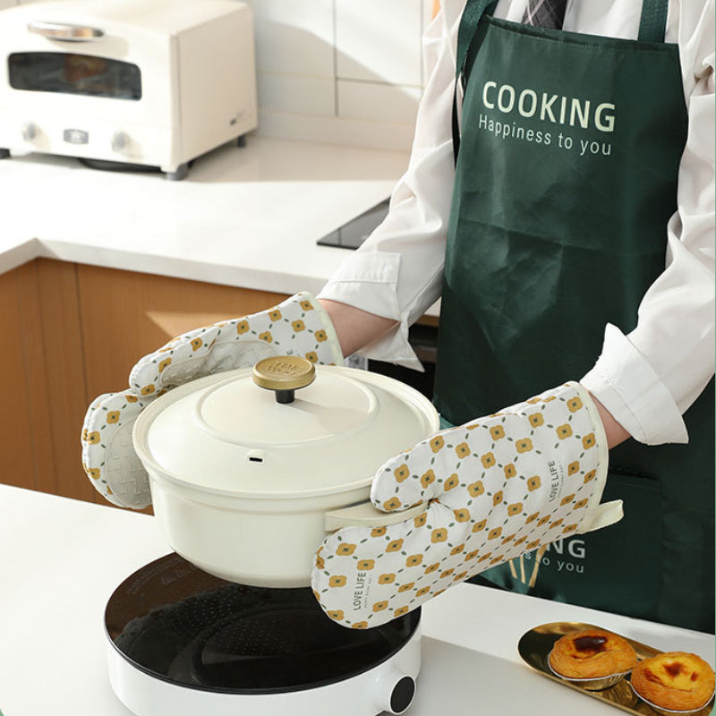 Anti-Scalding Cotton Non-Slip Oven Mitts - 2 Colors