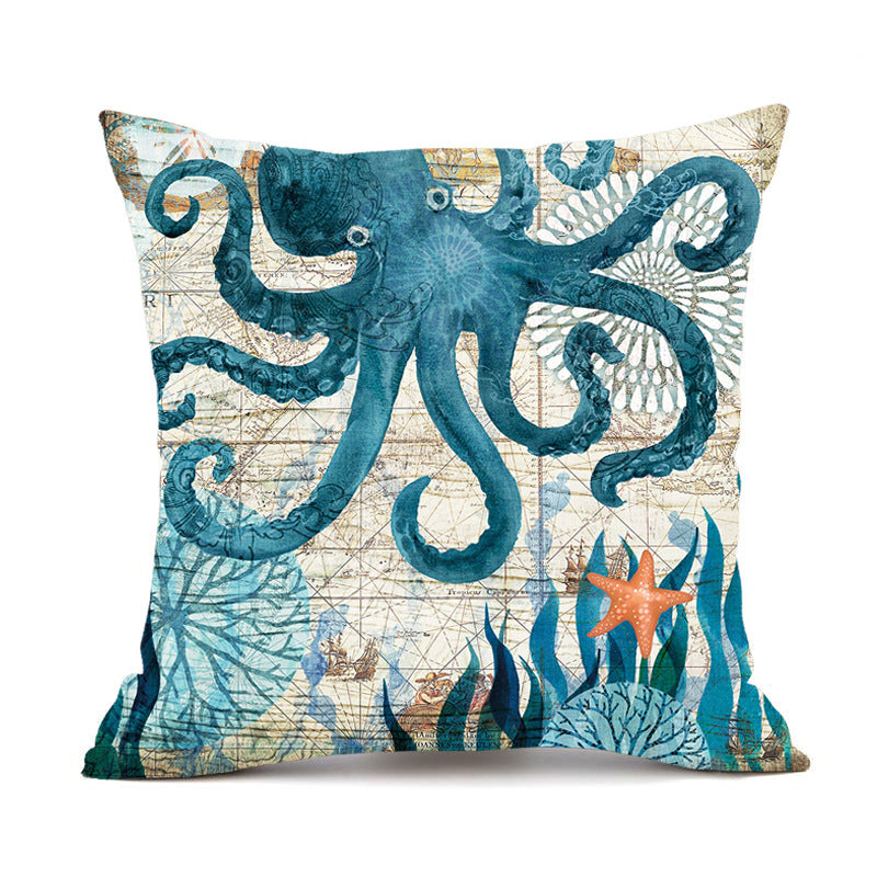 Sea Animal Theme Printed Cushion and Pillow Cases