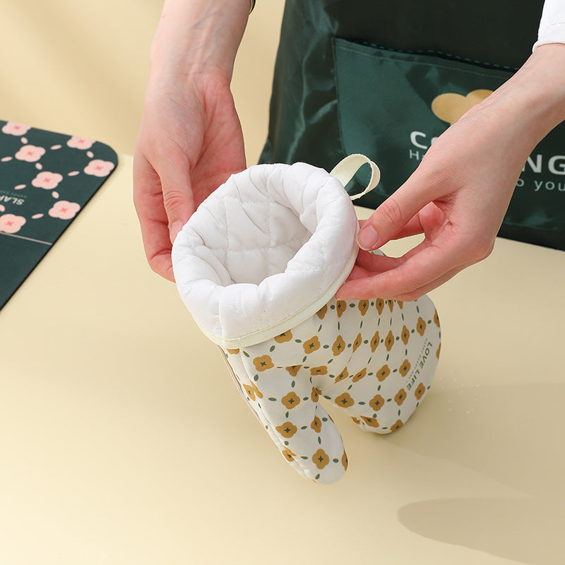 Anti-Scalding Cotton Non-Slip Oven Mitts - 2 Colors