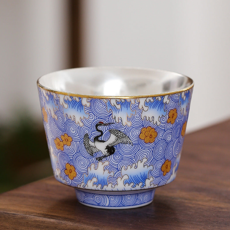 Enamelled Kung Fu Tea Bowl Enamelled Porcelain