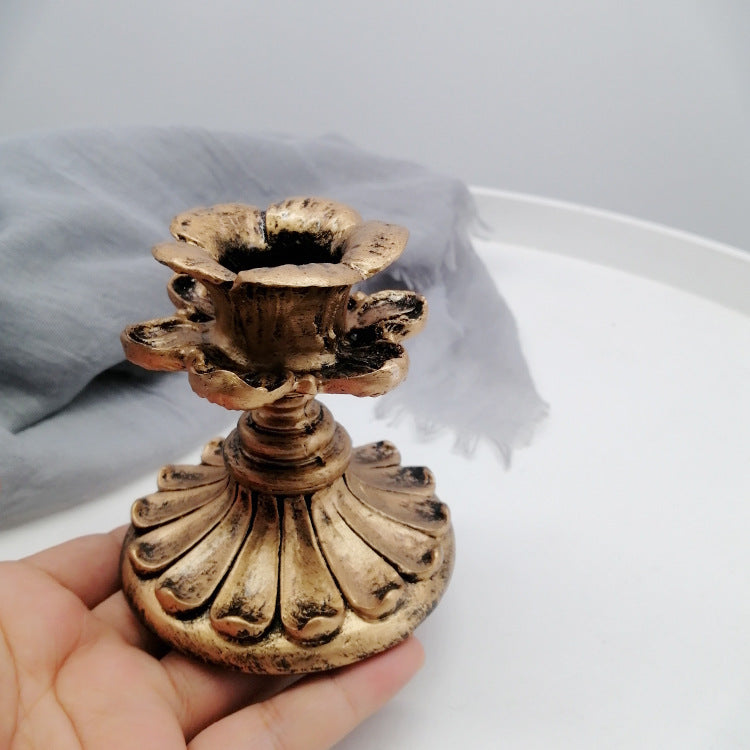 Golden Ornamental Candle Holder