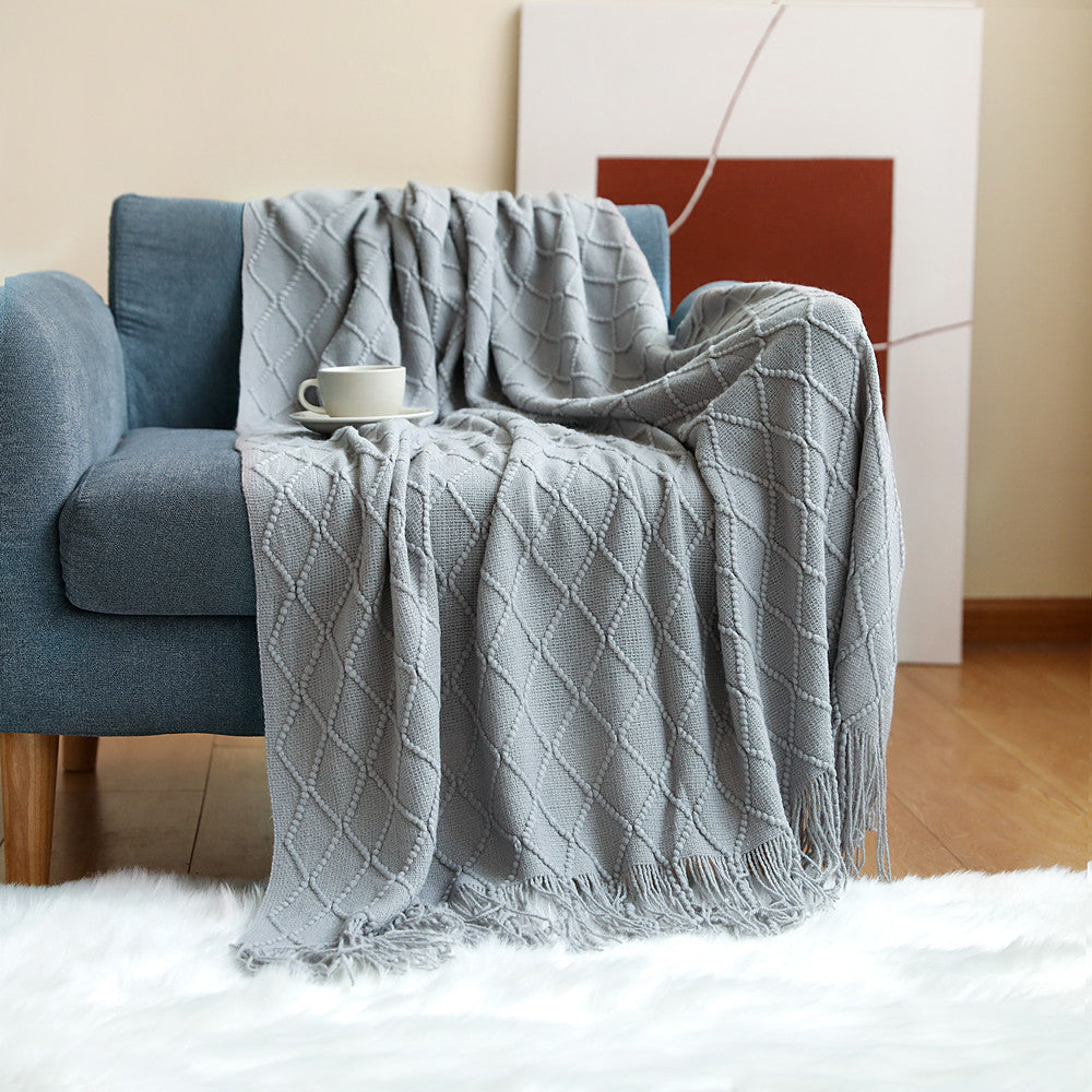 Imitation Cashmere Style Knitted Sofa and Office Blanket - 2 Styles