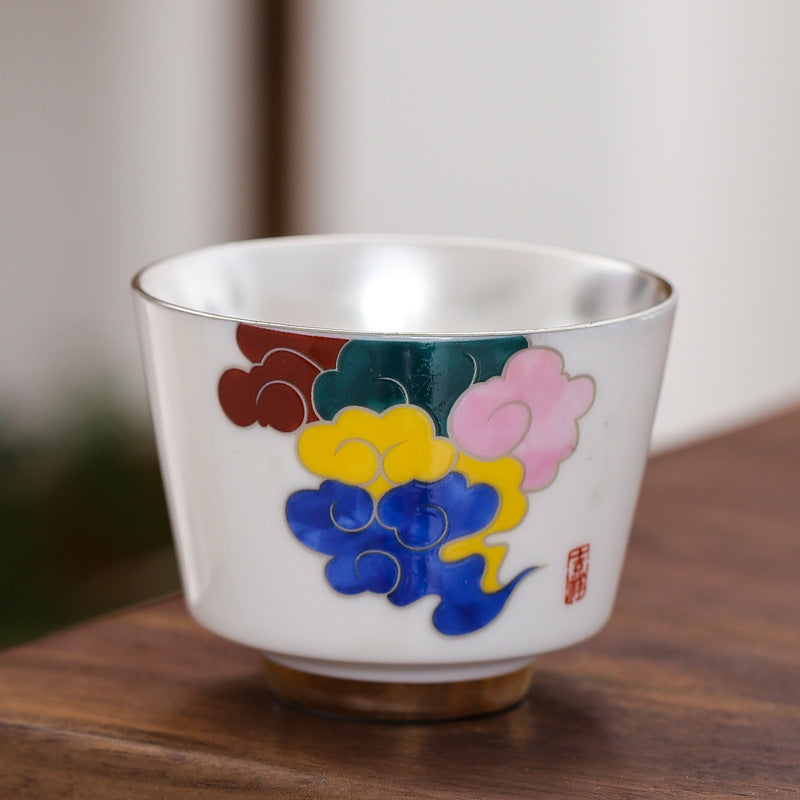 Enamelled Kung Fu Tea Bowl Enamelled Porcelain