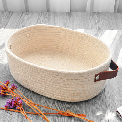 Hand Woven Cotton Thread Storage Basket