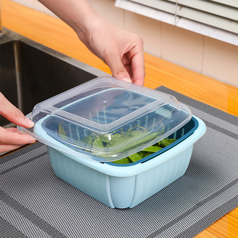 Double-layer Drain Basket With Lid