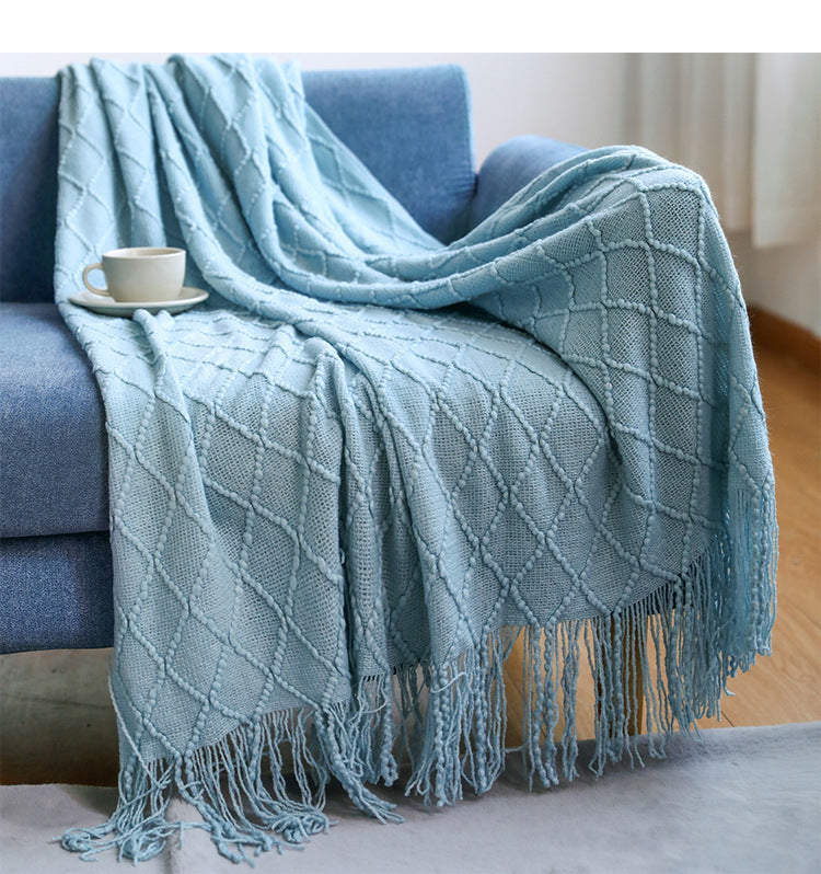 Imitation Cashmere Style Knitted Sofa and Office Blanket - 2 Styles