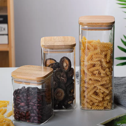 Square Glass Storage Jar