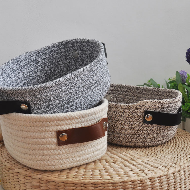 Hand Woven Cotton Thread Storage Basket