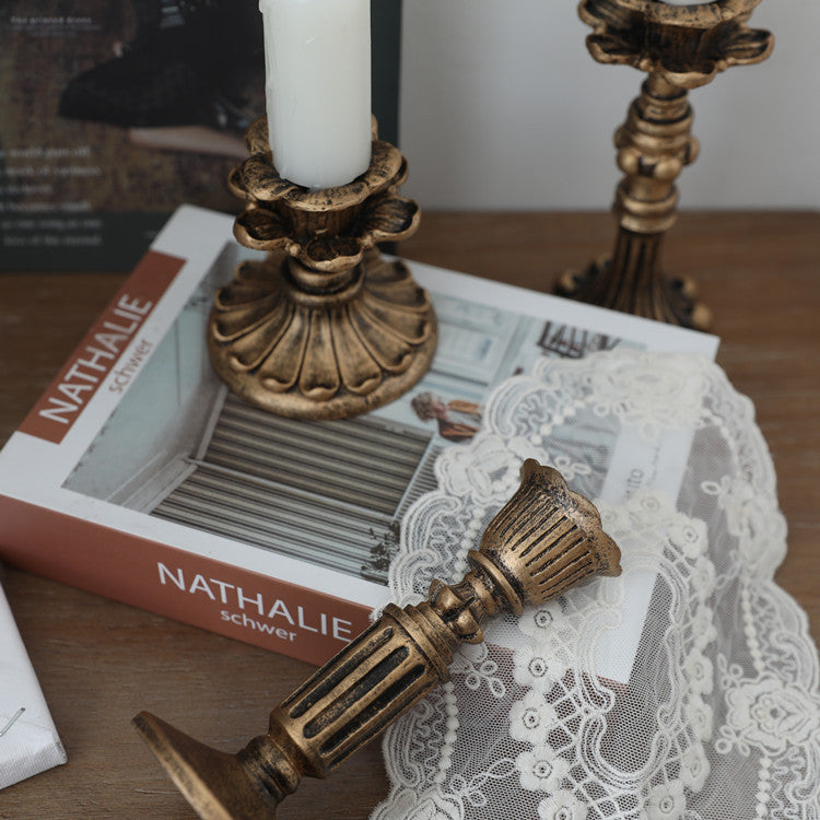 Golden Ornamental Candle Holder