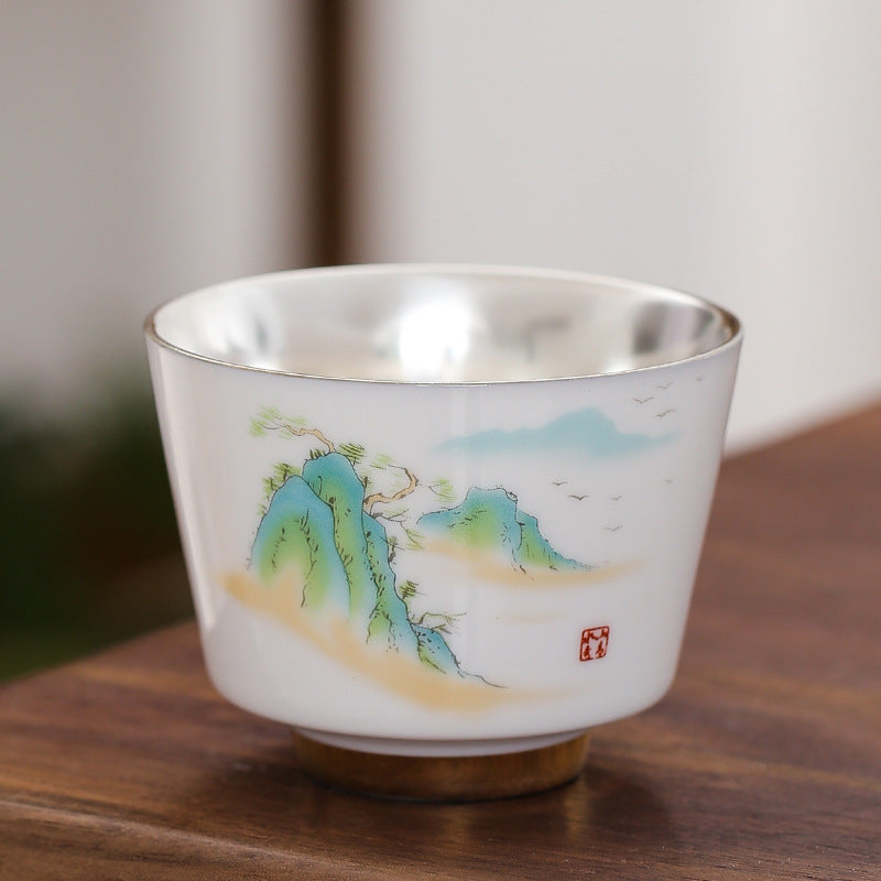 Enamelled Kung Fu Tea Bowl Enamelled Porcelain