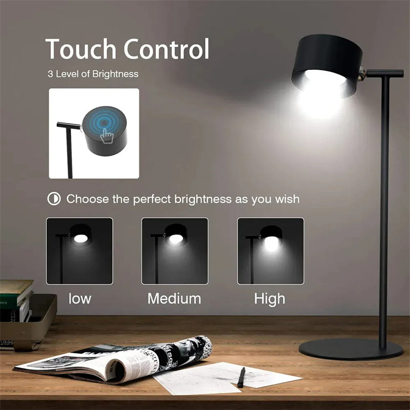 Magnetic 360 Rotating LED Rechargeable Touch Night Lamp with USB Charging - 2 Colors