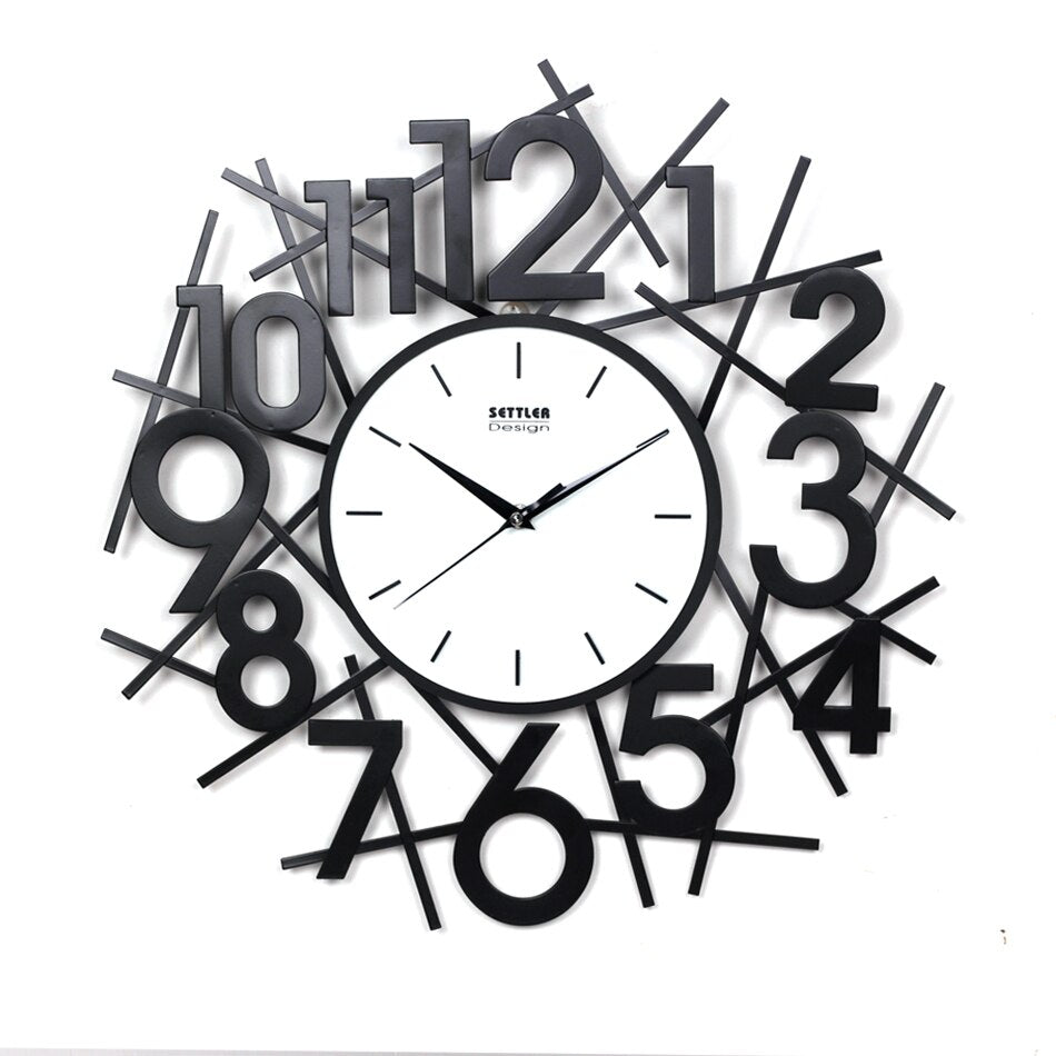 Modern minimalist iron digital mute wall clock