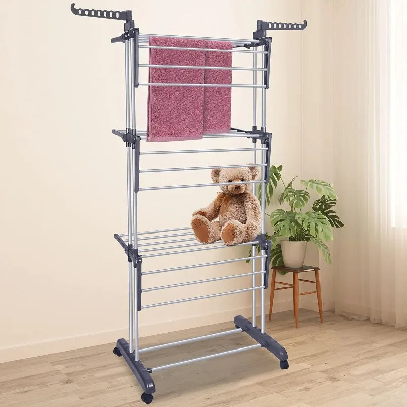 4-Tier Clothes Foldable Drying Rack - Stainless Steel - 4 Styles