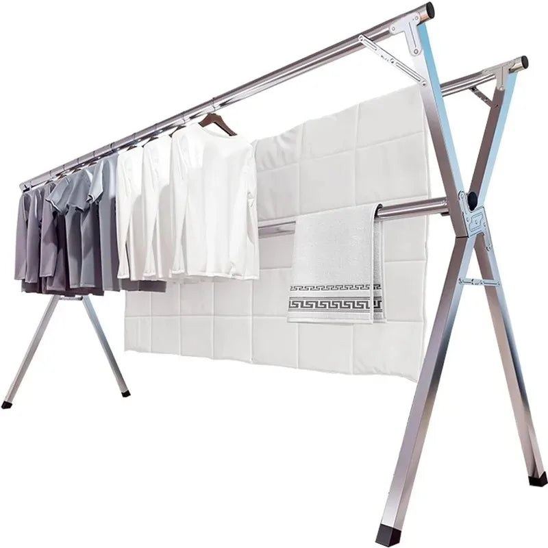 63-95 Inch Clothes Foldable  Drying Rack - Heavy Duty Stainless Steel - Multiple Sizes!