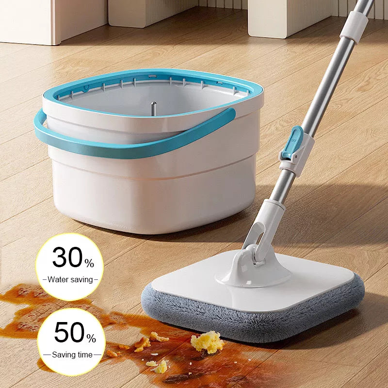 The PristineSwirl 360° Mop & Bucket Combo - Effortlessly Separates Dirty Water for Spotless Floors on Hardwood, Tile, Vinyl, and More!