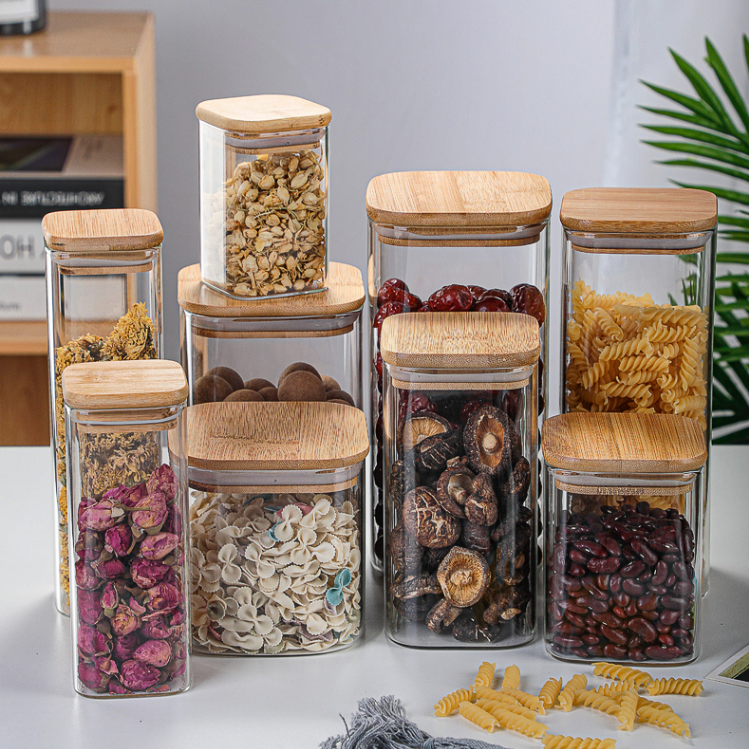 Square Glass Storage Jar