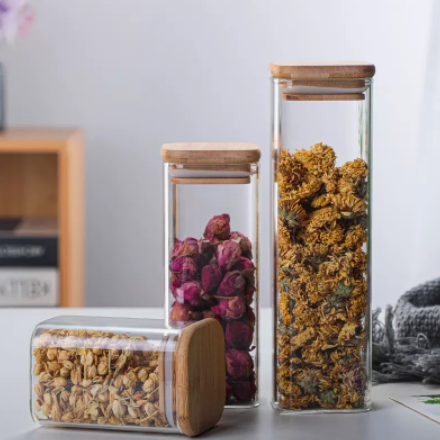 Square Glass Storage Jar