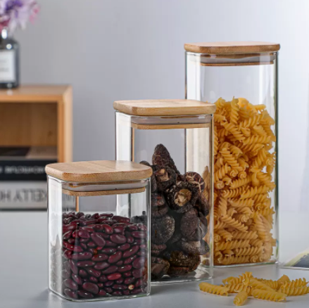 Square Glass Storage Jar