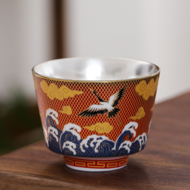 Enamelled Kung Fu Tea Bowl Enamelled Porcelain