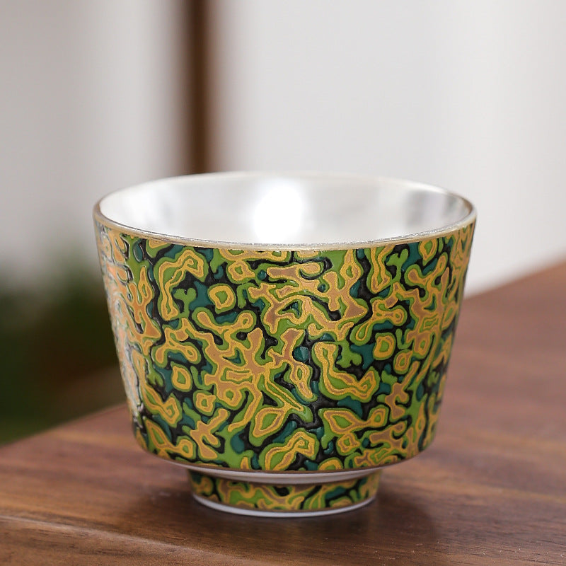 Enamelled Kung Fu Tea Bowl Enamelled Porcelain