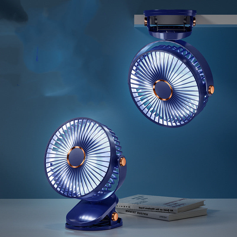 Dual-Power USB Clip Fan with Night Light