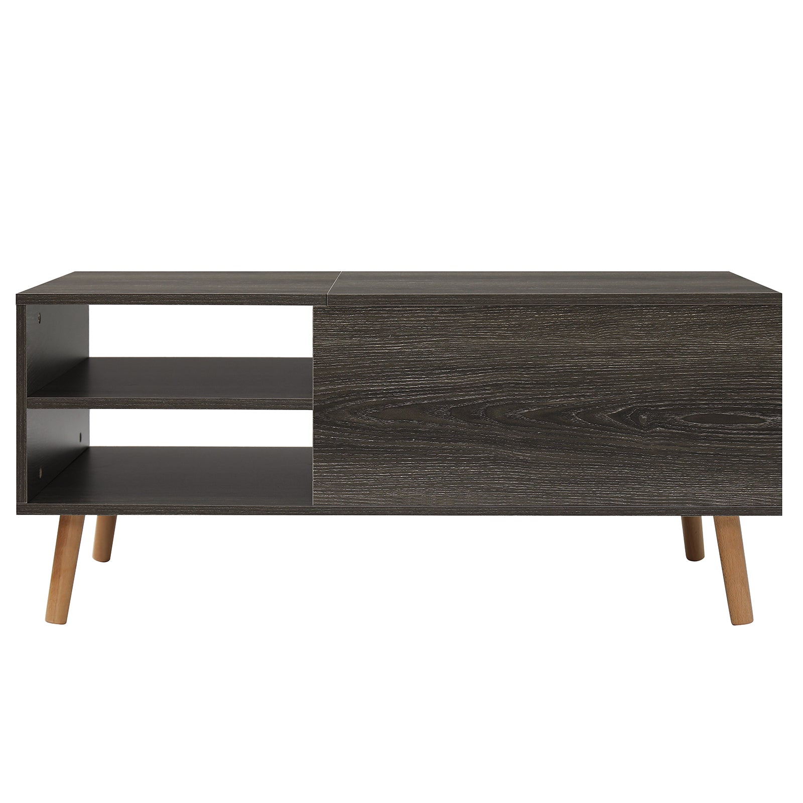 Hommpa Lift Top Coffee Table with Hidden Storage and Side Drawer Charging Station for Home Living Room